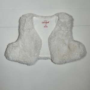Cat &Jack Baby Girls’ White Faux Fur Vest Jacket Size 12M